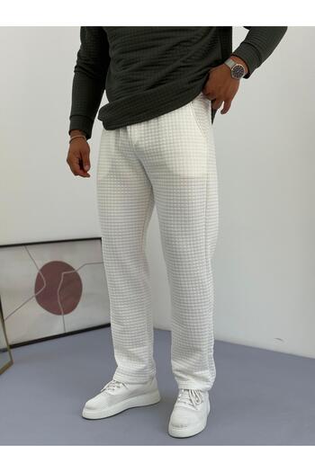 Baycombine35 Men's Quilted Patterned Waffle Fabric Tracksuit