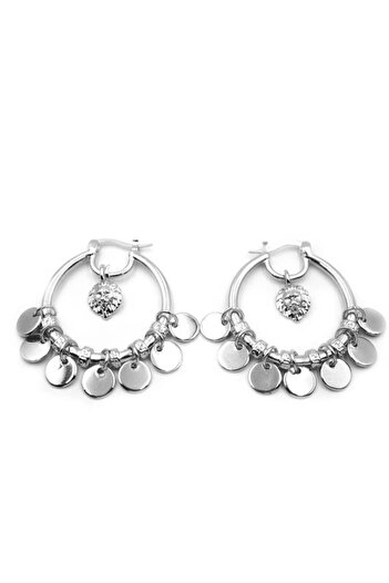 No8 Home Sequin Hoop Earrings - Silver