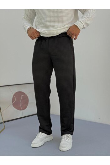 Baycombine35 Men's Quilted Patterned Waffle Fabric Tracksuit
