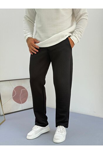Baycombine35 Men's Quilted Patterned Waffle Fabric Tracksuit
