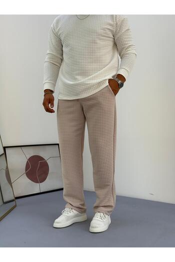 Baycombine35 Men's Quilted Patterned Waffle Fabric Tracksuit