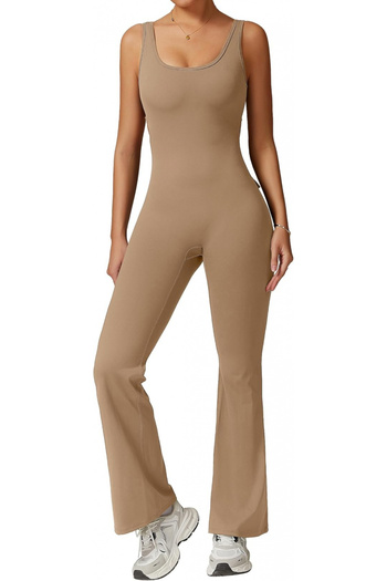 OEM Women's lightweight elastic jumpsuit, ideal for sports, cream M