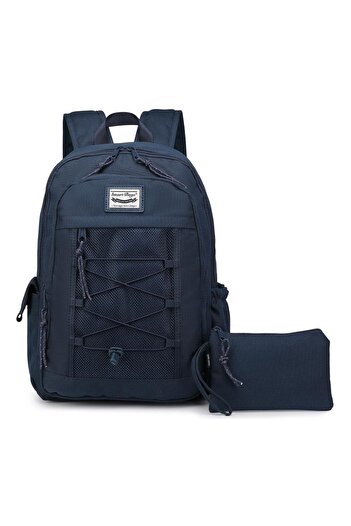 SMART BAGS School Casual Backpack with Laptop Compartment and Mesh Detail
