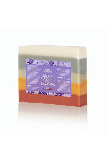 Nucul din lavandă Handmade rainbow soap with lavender, Lavender Walnut, 100 gr