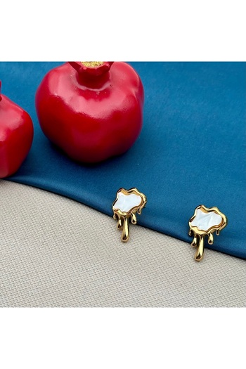 Opia Takı & Aksesuar Steel Enamel Cloud Earrings