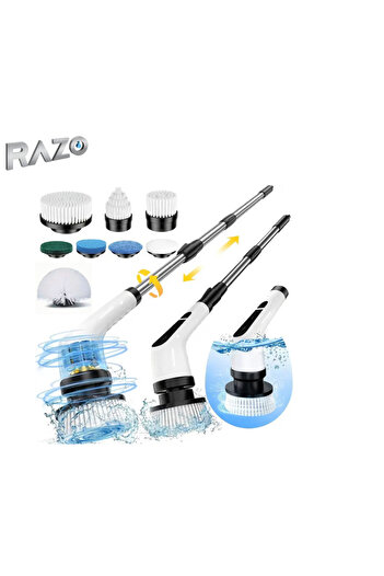 Razo Perie electrica de Curatat Rotativa 9in1 ,brat reglabil , 9 Capete de Perie Inlocuibile ,25W