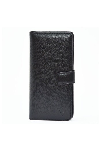 Rich Smith Portfolio Wallet with Cell Phone Space Genuine Leather / 1202 Black (Arsel Glossy)