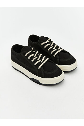 LC Waikiki Black Lace-Up Girl's Sports Shoes