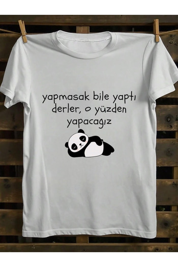 ELNOYA Unisex White Oversize "They'Ll Say You Did It Even if You Don'T" Printed Casual T-Shirt