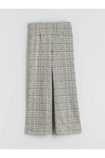 LC Waikiki Plaid Girls' Trousers with Elastic Waist