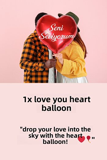 Baloncu Dede 5 Red Heart Foil Balloon I Love You Big Heart Foil Balloon Helium Compatible Valentine's Day