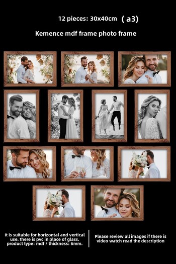 bymat 12 Pieces 30x40 Yeniceviz Wooden Frame MDF - Plexiglass Photo Frame