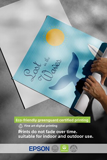 Postifull White Framed Poster, Lost between Waves, Illustration, Blue Color Poster, Summer of 2025