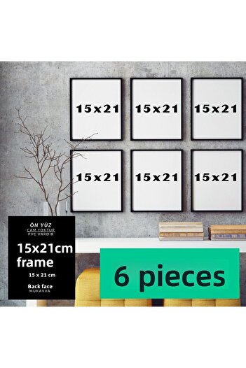 CreaWitch 15X21 Black 6 Pieces Photo Frame - Standing and Wall Hanging