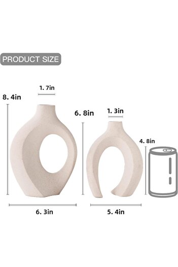 Zigzag Home Ivy Beloved Vase Beige Bohemian Decorative