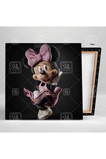 SML TABLO Mini Mouse Roz În Costum Personaj Drăguț Pantofi De Lux Pictură Pătrată Pânză