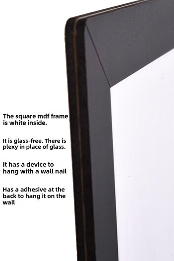 Bytwo 1 Piece 30x30 Frame - Black Frame - MDF Square Frame - Photo Frame