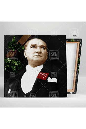 SML TABLO Mustafa Kemal Atatürk Chp Guler Batista Pictură pătrată pe pânză