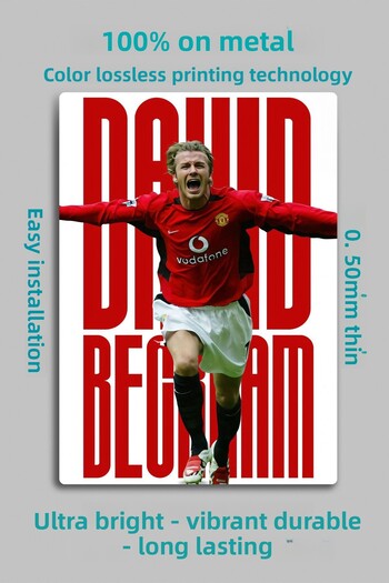 DekorHane Metal Print - David Beckham, Manu Decorative Athlete Painting