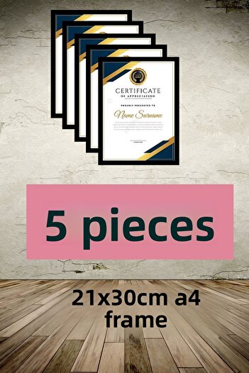 CreaWitch 5Pcs A4 Frame Diploma Document Certificate Photo Picture Frame Pvc 5-Piece Platinum