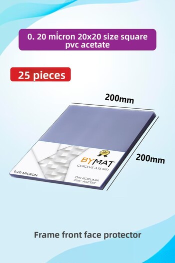Bytwo 20X20 cm Pvc Photo Protector - Frame Front Face Guard, 25 Pieces - Acetate 0.20 Micron
