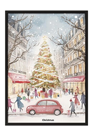 Postifull Black Framed Painting, Poster and Frame Set, New Year Comfort Series No:108763