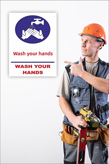karbonsoft Work Safety Warning Sign Wash Your Hands