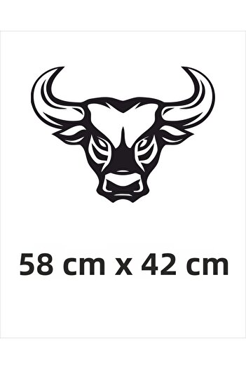 TRC TRAFİK Autocolant decorativ de perete cu cap de taur negru - 58x42 cm