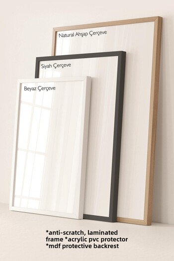 Postifull Set de picturi cu cadru, 3 bucăți cadru negru și set de postere cu tematică minimalistă, nr:300531
