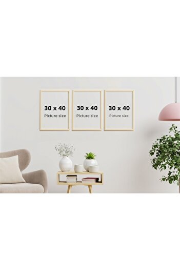 tablosetleri Natural Color Wooden Material 30x40cm 3 Blank Frames
