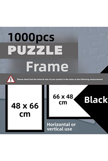 CreaWitch 66X48 cm - Puzzle Frame 1000 Pieces Color Black Brown Gold White Clear Pvc