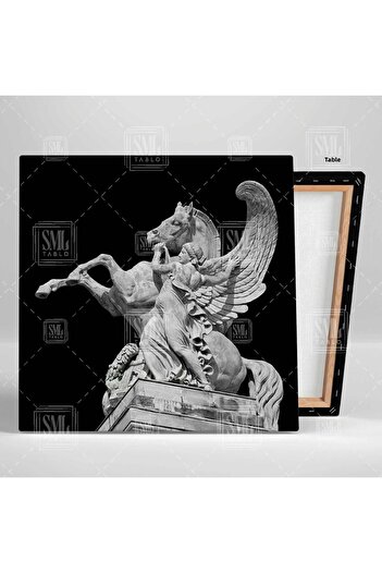 SML TABLO Pegasus Sculptură Mitologia greacă Înger cu aripi Cal Pictură pe pânză pătrată