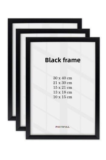 Postifull Black Frame, Set of 3, Poster and Photo Frame, Picture Wall Frame, Living Room Frame