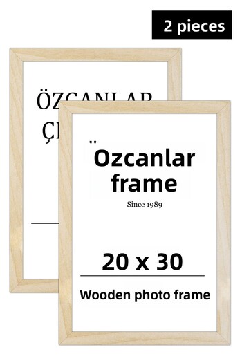 ÖZCANLAR ÇERÇEVE Set of 2 Wooden Frame Wooden Picture Frame 20x30 Natural Wooden Frame Raw Wood
