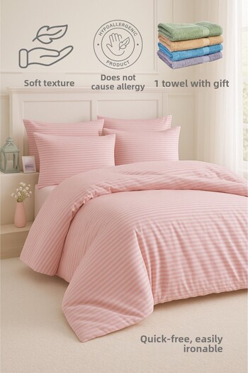 Formeya Modern Striped Elastic Sheet Single Duvet Cover Set
