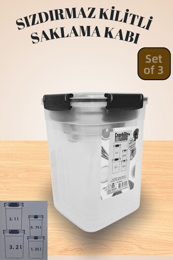 Turuncu Portakal Lock Lid Leakproof Sealed Storage Container Kitchen Organizer Organizer Box Set