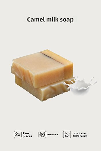 Cageartstudio Natural Camel Milk Soap 2 Pack - 100% Handmade and Natural, Skin Friendly, Chemical Free (2 Pieces)