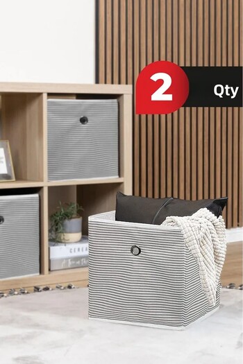 Tex Republic (2 Pcs) Alas Shelf Organizer Box Set (30*30*30 cm) New Season Nano Technology Waterproof Fabric Gray