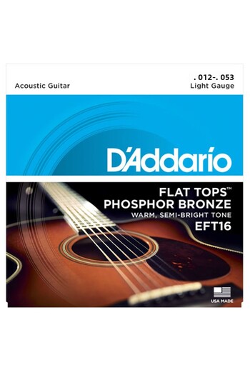 Daddario Eft16 Acoustic Guitar String Set, Flat Tops, Phosphor Bronze