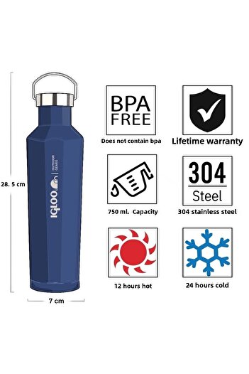 IGLOO Pentagon 750ml Thermos Flask Dark Blue