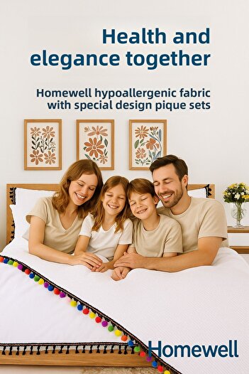 BEYAZ Colorful Detailed Custom Design 3-Piece Set: Pillowcase Duvet Cover and Cushion Cover