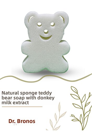 Dr.Bronos Natural Sponge Teddy Bear Soap with Donkey Milk Extract 135 Gr