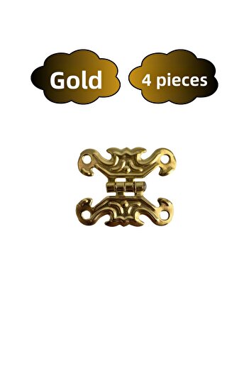 DSYapıAksesuar Butterfly Backgammon Hinge Furniture Box Hinge (Gold) (4 Pcs) (Width: 3cm Length: 2cm)