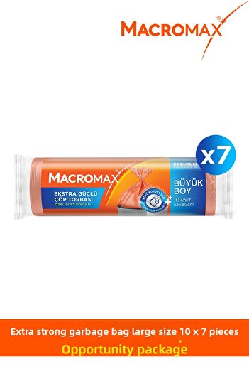 MACRO MAX Extra Strong Garbage Bag Large Size 10 Pack X7