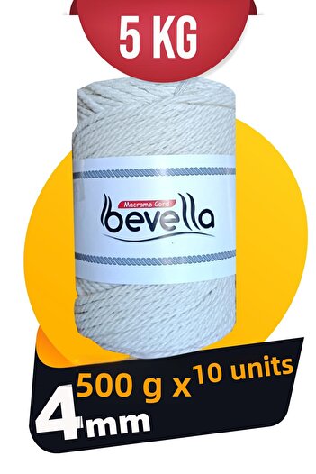 Bevella Macrame Cord خيط مكرامية 5 كجم 4 ملم خيط حبل ملتوي للستائر 10 قطع 500 جرام