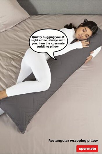 XPERMATE 150X25 cm Light Gray Hugging Pillow, Pillow for Sleeping and between Legs