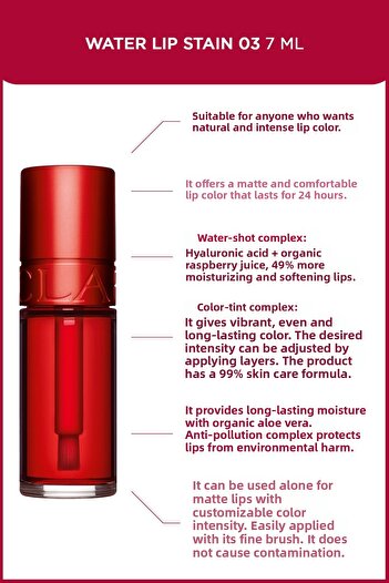 Clarins Matte and Natural Finish All-Day Lasting Moisturizing Lip Color with Aloe Vera Content 03