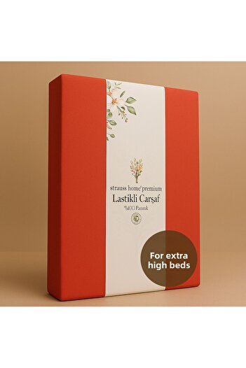 Strauss ملاءة سرير من القطن الممشط المرن مقاس 40 سم من Home Premium 100% قطن 150 جرام/م2 OEKO TEX