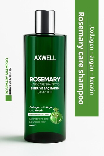 AXWELL 400 ml Rosemary Shampoo - Anti-Spill and Fast Growth with Keratin Argan and Collagen Content
