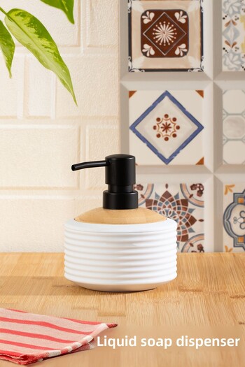 Porsima 3125 Bathroom and Kitchen Liquid Soap Dispenser 350ml White-Wood